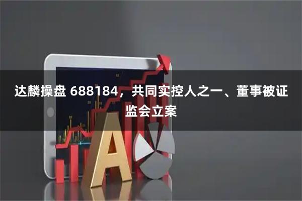达麟操盘 688184,共同实控人之一、董事被证监会立案